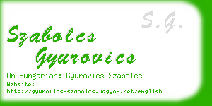 szabolcs gyurovics business card